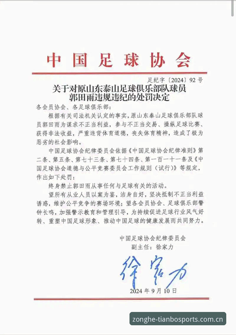天博体育注册登录 中国足协第三批禁足名单解读:从行业乱象到体育道德规范操作教程
